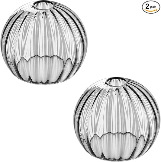 Clear Glass Shade,Replacement Globe & Cover for Lighting Fixture, 8" Diameter, Replacement with 1.65 Inch Fitter for Wall Lamps Chandeliers or Ceiling Light (2, 8Inch - Gray Glass)