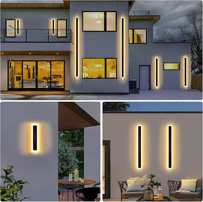 Modern - Outdoor - Lights 2 pack-31.52inch, 3000k Long Wall Led Light for House/Porch, Waterproof Ip65 Black Outside Led Wall Mounted Sconce Lighting Fixtures, 31.52in-2pack