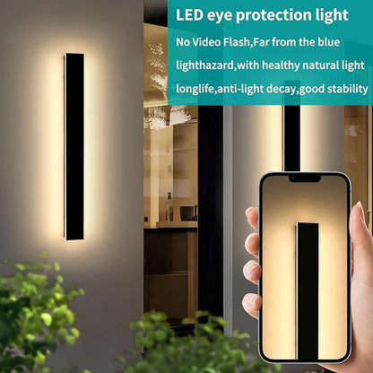 Mikeru 31.4inch Outdoor Wall Light Fixtures, 3000k/4500k/6000k Three Colors Switchable Exterior Wall Sconces Acrylic Invisible Exterior Wall Light for Porch Modern Outdoor Wall Mount Lighting