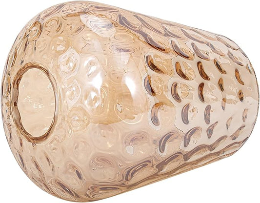 Wine Glass Lamp Shade for Lighting Fixture, 6.3" Height, 1-5/8 Inch Fitter, 3 Pack Clear Amber Hammered Water Ripple Glass Replacement Globe Shade