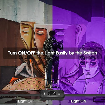 4 Pack 150W LED Black Lights, Blacklight Flood Light Outdoor with Plug and Switch, IP66 Waterproof for Dance Party, Glow in The Dark, Halloween Lights, Body Paint, Fluorescent Poster
