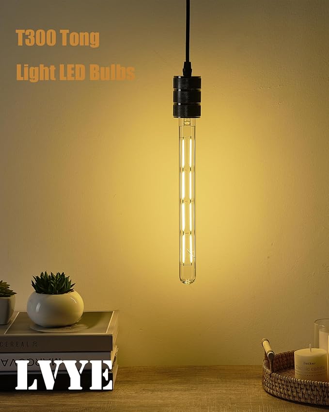 T10 Tubular Bulbs, Dimmable Led Light Bulb,E26 Medium Base,10W Equal 100 Watt,3000K Soft White Light Bulbs,T300 Long Tube Edison Bulbs 11.8in,6Pack.
