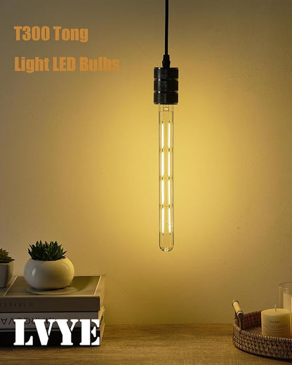 T10 Tubular Bulbs, Dimmable Led Light Bulb,E26 Medium Base,10W Equal 100 Watt,3000K Soft White Light Bulbs,T300 Long Tube Edison Bulbs 11.8in,6Pack.