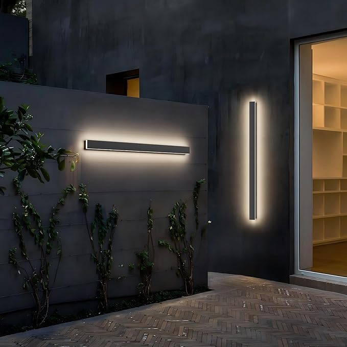 40inch Long Outdoor LED Wall Light 4000K Natural Light 30W Black Porch Light Acrylic Waterproof IP65 Exterior Wall Light Fixture for House Patio Porch Courtyard