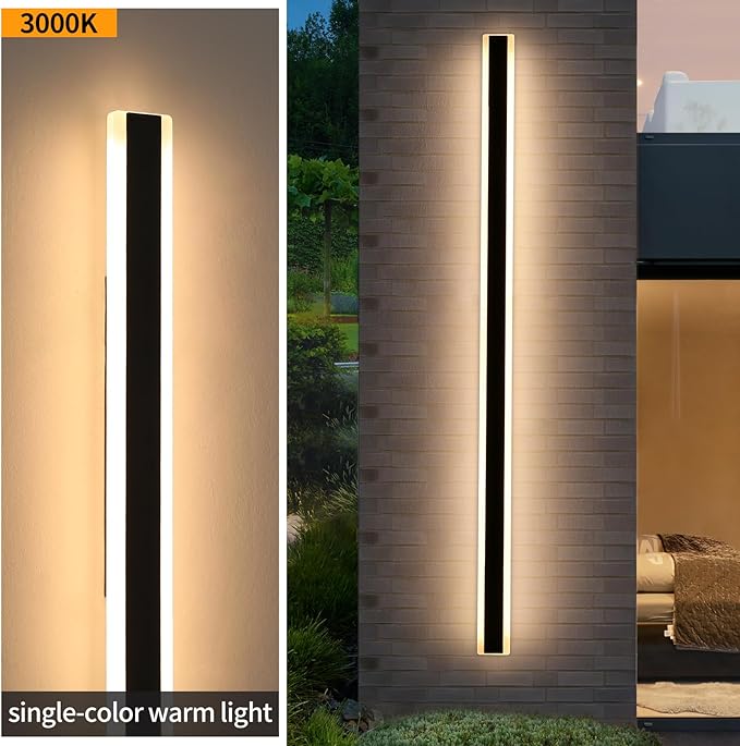 Mikeru 2Pack 71inch Long LED Wall Light Fixtures, 3000K Modern Outdoor Lights Exterior for House Ip65 Waterproof Rust Outdoor Light Fixtures Hardwire Wall Mount Exterior Lighting for Shop,Garage