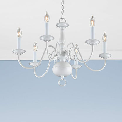 Livex Lighting 5006-03 Williamsburgh 6-Light Chandelier, White