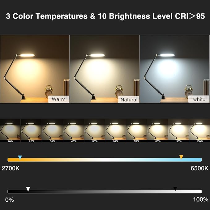 Video Conference Lighting for Computer, Dimmable Light for Video Recording, Meeting, Laptop & Webcam, 15W Ring Light for Desk with C- Clamp, Swing Arm, Remote, Memory & Timer CRI >95