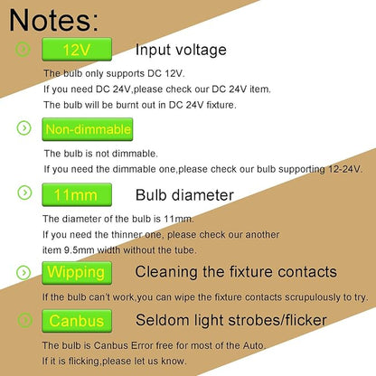 360 deg 44mm DC 12V Festoon LED Bulb 578 569 Amber Yellow,561 562 566 6413 LED Car Bulb for Automotive Interior Door Cargo Lights Non Polarity(Pack 6)