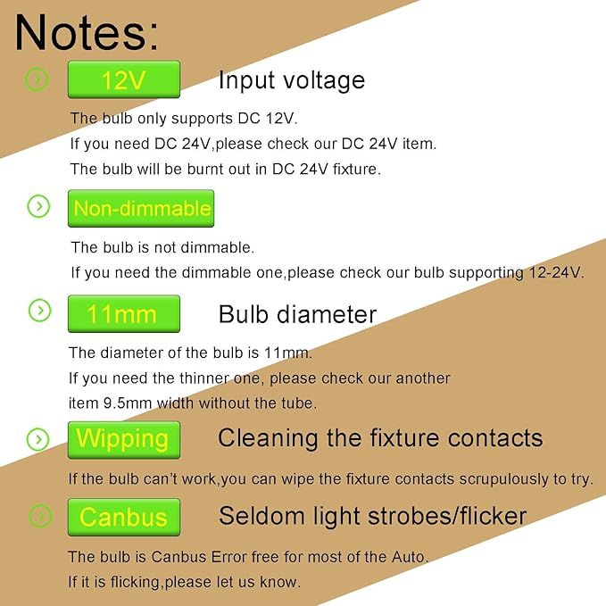 360 deg 44mm DC 12V 561 Led Bulb Natural White,562 567 566 212-2 LED Festoon Bulb for Automotive Interior Reading Map Glove box Lights Non Polarity(Pack 6)