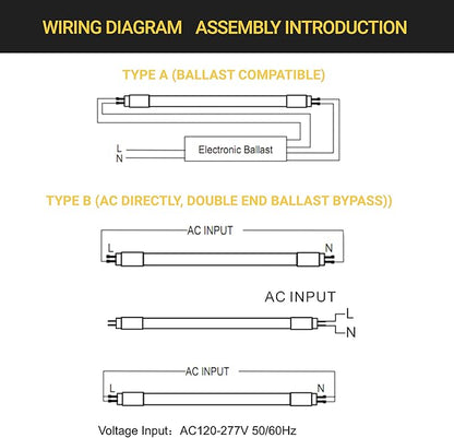 NuWatt 30 Pack 4 FT LED T8 Tube Light, T10 T12 Hybrid Type A+B, 5000K Daylight, 18W, High Brightness 2200 Lumens, Plug & Play OR Ballast Bypass Fluorescent Tube Replacement, Single or Double Ended, UL