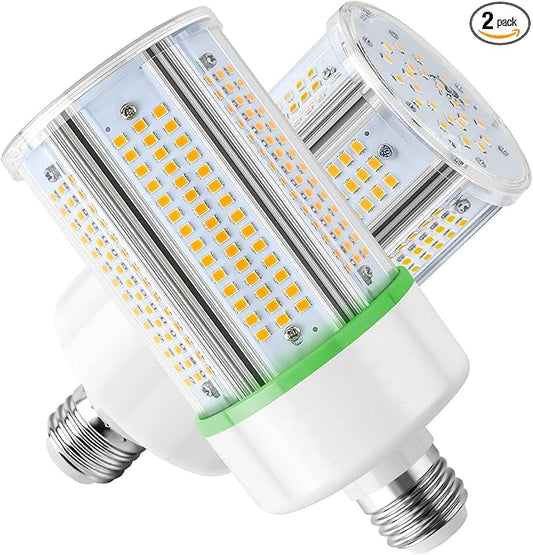 GEPLAD 2-Pack 50W LED Corn Light Bulb,E26 led Bulbs 5000k,Replacement HID HPS CFL MH Lamp for Indoor Outdoor Ceiling Fan Garage Yard Porch Lighting 110-277v