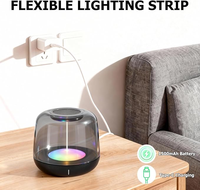 Touch Control Bedside Lamp, Portable Rechargeable Table Night Light with 5 Dynamic Effects & Dimmable 2700K Warm White/RGB Color Changing, IP44 Waterproof for Nursery, Camping, Decor