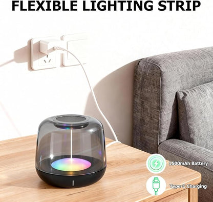 Touch Control Bedside Lamp, Portable Rechargeable Table Night Light with 5 Dynamic Effects & Dimmable 2700K Warm White/RGB Color Changing, IP44 Waterproof for Nursery, Camping, Decor