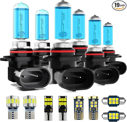 Headlight Bulbs Compatible with Toyota 4Runner 2006-2009, High Low Beam Fog Light Bulb Combo + Interior Bulbs Package + License Plate Lights,Super Bright 6000K White, Pack of 19