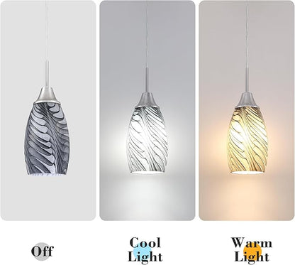 Black Gray Oval Glass Lamp Shade Only Art Marble Glass Light Shades for Kitchen Island pendant Lights Covers Light Fixture Replacement for Mini Pendant Ceiling Lights Chandelier 1pack