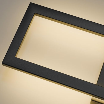 LamQee 22" Modern Outdoor Wall Lights, 3000K 1450LM Integrated LED Large Exterior Lighting Fixtures with Rectangle Frame, Matte Black Linear Outside Sconce Wall Mount for House Porch Patio Garage Door