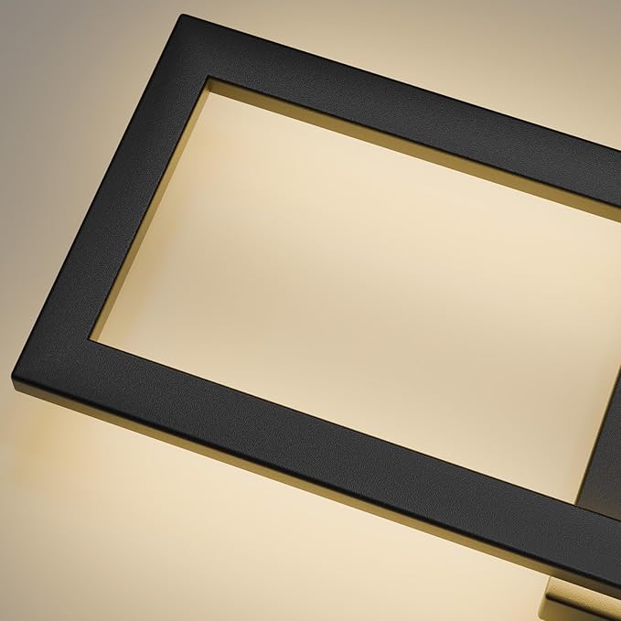 LamQee 22" Modern Outdoor Wall Lights 2 Packs, 3000K 1450LM LED Large Exterior Lighting Fixtures with Rectangle Frame, Matte Black Linear Outside Sconce Wall Mount for House Porch Patio Garage Door