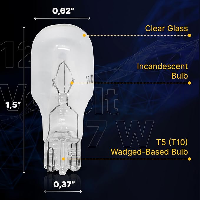 Diximus 12 Volt 7 Watt Low Voltage T5 Landscape Bulb - Pack 10 - Landscape Light Bulbs - Low Voltage Landscape Light Bulbs (Clear, 10)