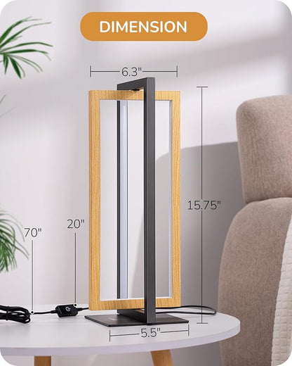 EDISHINE LED Table Lamp, Minimalist Bedside Lamp with 3 Color Temperature, MAX 850LM Stepless Dimmable, Switch Control Nightstand Lamp for Living Room Bedroom, Angle Adjustable