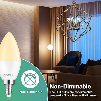 LED Candelabra Light Bulbs 60W Equivalent, Chandelier Light Bulbs Soft White 2700K, E12 LED Bulb, Type B Light Bulb 5.5W, Candelabra Base, 120V, B11 Candle Light Bulb, Non-Dimmable, 10 Pack