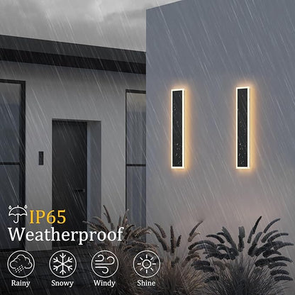 31.5Inch Modern Outdoor Wall Sconce,5.9Inch Wide Exterior LED Wall Light IP65 Waterproof 3000K for Porch Garage Courtyard