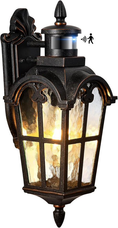 VIANIS Outdoor Motion Sensor Light, Oil Rubbed Bronze Porch Lights Outside Lantern, 16.4" H Dusk to Dawn Outdoor Lighting, 100% Aluminum Exterior Lighting Fixtures for House, Garden, Patio