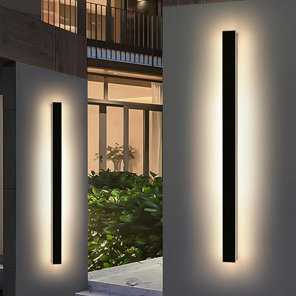 Mikeru 70.8inch Long LED Wall Light, 3000k-6000k Three Colors Switchable Modern Outdoor Wall Light Fixtures Acrylic Invisible Exterior Light for Porch Outdoor Wall Mount Lighting for House