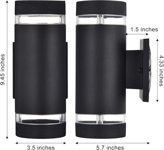 Outdoor Wall Sconce Lights,Dusk to Dawn Outdoor Exterior Lighting - ETL Listed,Modern Outside Patio Light Fixture Wall Mount Design - Up Down Light Fixture White 6000k for Front Door, Porch