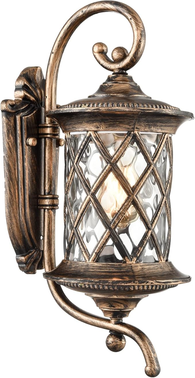 Retro Outside Wall Lights Water Glass Exterior Wall Light Outdoor Wall Mount Light Fixtures