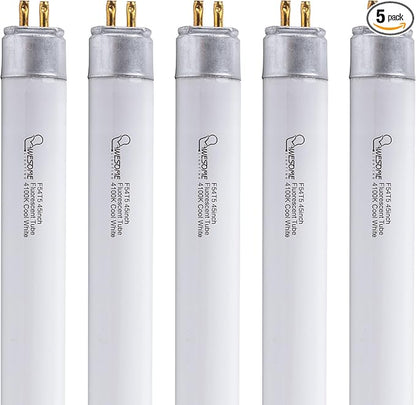 F54T5/841/HO Fluorescent Light Bulb, 46 Inch, T5 54 Watt Replacement Tube, 4100K Cool White, 4200 Lumens, High Output, G5 Bi-Pin Base, 4FT T5 Grow Light Bulbs - 5 Pack