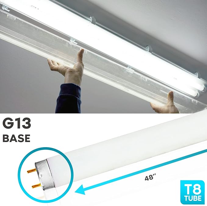 LUXRITE LR20730 (6-Pack) F32T8/841 32-Watt 4 FT T8 Fluorescent Tube Light Bulb, Cool White 4100K, 2800 Lumens, G13 Medium Bi-Pin Base
