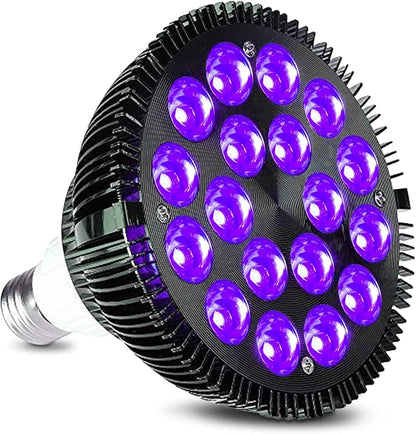 KINGBO Black Light Bulb, 36W LED Blacklight Bulbs E26 PAR38 Glow in The Dark, 395nm LEDs for Blacklight Party, Fluorescent Art, DJ Dance Party, Holiday Decorations, Acrylic Pouring Light