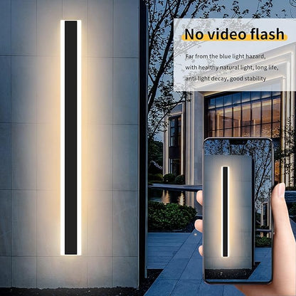 Modern 39inch Outdoor Wall Light, 3000k/4500k/6000k 3 Color Change Black Exterior Light Fixtures Wall Mount, Ip65 Waterproof Modern Porch Lights Wall Sconce, Long Linear Outside Lighting Hard-Wired