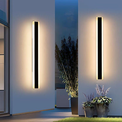 Mikeru 2pack 47.2inch Outdoor Wall Light Fixtures, 3000K Modern Outdoor Lights Exterior for House Ip65 Waterproof Rust Long LED Wall Light Fixtures Hardwire Wall Mount Exterior Lighting for Garage