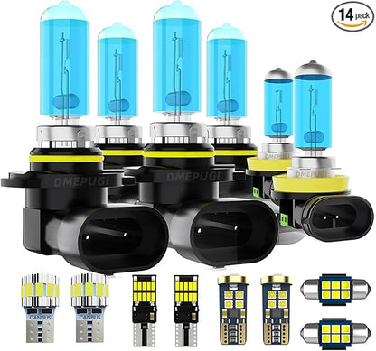 Headlight Bulbs Interior Light Kit compatible with TOYOTA RAV4 2013-2015, 9005 High Low Beam + H11 Fog Light Bulb Combo + Interior Bulbs Package + License Plate Lights, Pack of 14