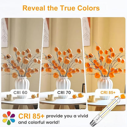 7.3 Inch T10 LED Bulb 6W (Equal 60W), Jacqueny 6PCS Dimmable Clear T10 LED E26 High Output 2700K Warm White, No-Flicker Edison T30/T10 Tubular Light Bulb 600LM, Long Lifetime For Wall Sconces, Pendant