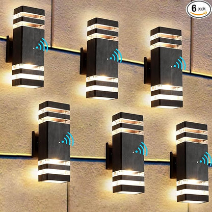 6 Pack Dusk to Dawn LED Outdoor Lighting,14W IP65 3000K 1100LM,Modern Outdoor Wall Light, Aluminum Waterproof Outside House Lights,Outdoor Wall Sconce for House Porch Garage
