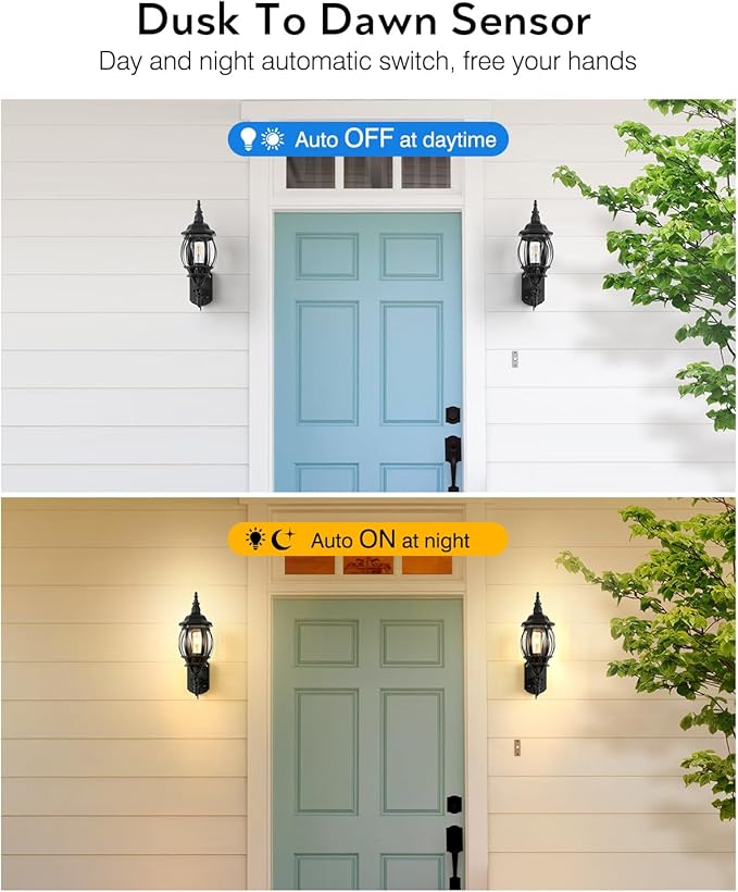 VIANIS Black Outdoor Light Fixture, 2 Pack Exterior Sconces Wall Lighting, Modern Outside Porch Lights for House Wall Mount, Dusk to Dawn Outdoor Lantern Light Fixture for Patio, Outside Garage Lights