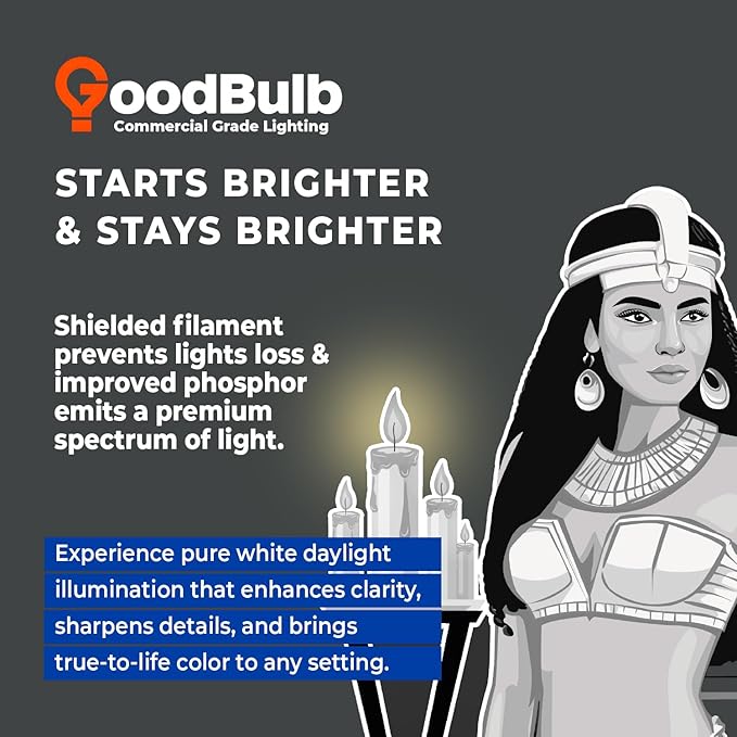GoodBulb 21-Watt 34 Inch T5 Fluorescent Light Bulb 5000K Daylight White Color Medium Bi-Pin Base 2100 Lumens 85 CRI 36000 Life Hours Instant/Programmed Start Pack of 40 Bulbs