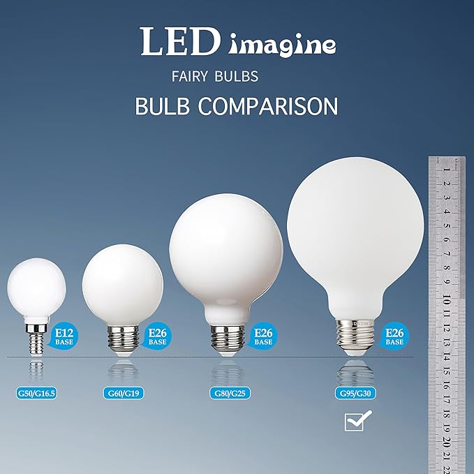 Frosted Globe Light Bulbs 60 Watt Equivalent, 6W No Dimmable LED Globe Light Bulbs, 2700k Soft White, E26 Standard Base G30/G95 Vintage LED Edison Bulb, 1 Pack