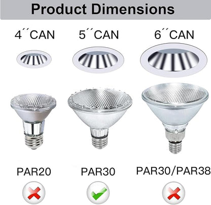 PAR30 Short Neck Halogen 75W - 2 Pack PAR30 Flood Light Bulbs E26 Base, PAR30 Dimmable 2800K Warm White, Long Lasting Halogen Bulb for Accent Lighting, Tracking, Recessed Light