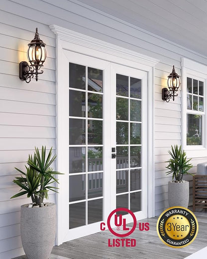 VIANIS Oil Rubbed Bronze Outdoor Light Fixtures Wall Mount, Modern Front Porch Lanterns Wall Sconce, Anti-Rust Outside Garage Lights Dusk to Dawn Lighting for Patio, Waterproof Coach Lights for House