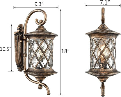 Retro Outside Wall Lights Water Glass Exterior Wall Light Outdoor Wall Mount Light Fixtures