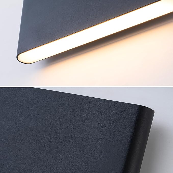 Modern Outdoor Wall Sconce Black LED Outdoor Wall Light Fixtures 5.5" Up and Down Exterior Lighting Fixtures for House Porch Front Door Garage Yard Patio