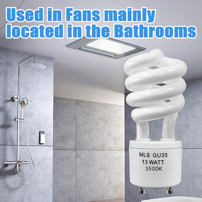amgolibi MLS13W GU35 Fluorescent Light Bulbs Compatible with Panasonic VQL5 Exhaust Fans, 3500K Natural White, 3 Pack