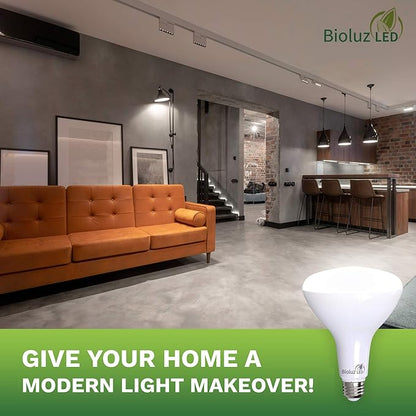 Bioluz 8 Pack Brightest BR40 LED Light Bulb - Instant ON Light Bulbs 16W = 120W Replacement 5000K Daylight 1400 Lumen Led Bulbs Indoor & Outdoor Lighting Smooth Dimmable Lamp UL Listed Lightbulb