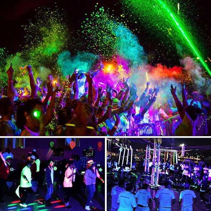 2 Pack 60W Black Lights for Glow Party, Blacklight with Plug IP66 Waterproof, Black Light for Party, Fluorescent Effect Glow