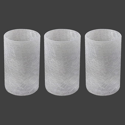 3 Pack Frosted Cracked Glass Shade, Cylinder Light Fixture Replacement Globe or Cover with 1-5/8-Inch Fitter for Chandelier Wall Sconce Pendant Light, G0074