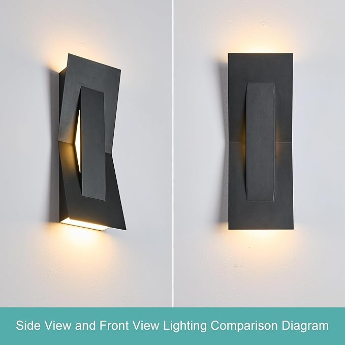 Modern Dimmable LED Up Down Wall Light,120-277V,CRI 90+,2200LM 3000K,IP65 Waterproof, 10%-100% Dimmable for Commercial & Home Outdoor or Indoor, 15 Inch Porch & Patio Wall Mount.