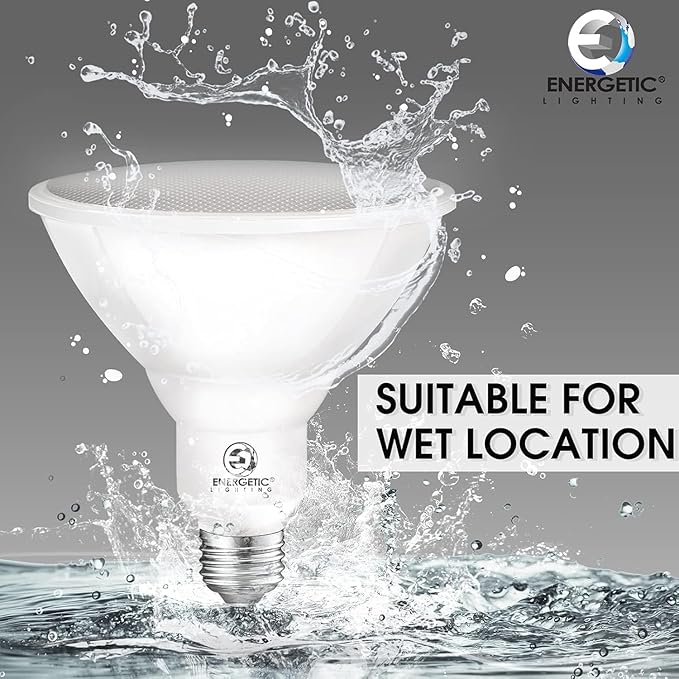 Energetic LED PAR38 Outdoor Flood Light Bulb Home Residential Patio Driveway Light, PAR38 LED Bulb, 5000K Daylight Dimmable, 100W Equivalent 12.5W, Wet-Rated, 1050 Lumen, E26 Base, ETL, 6 Pack